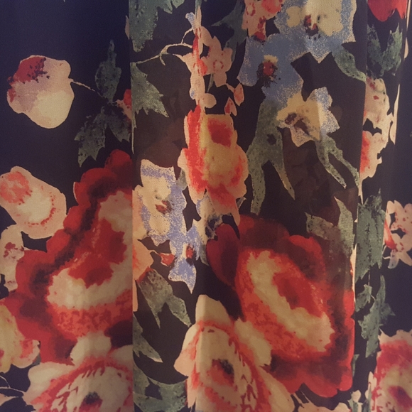 Boho Floral Print Strapless Dress. Sz. 10. - Picture 5 of 14